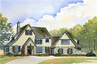 4-Bedroom, 3438 Sq Ft Country House Plan - 168-1051 - Front Exterior
