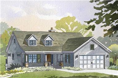 3-Bedroom, 2411 Sq Ft Cape Cod House Plan - 168-1052 - Front Exterior