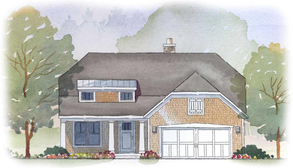 This is an artist's rendering of these Craftsman House Plans.