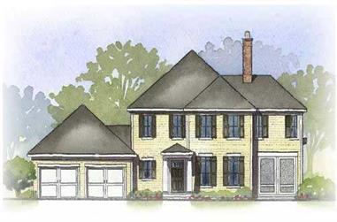 3-Bedroom, 2412 Sq Ft Colonial Home Plan - 168-1066 - Main Exterior