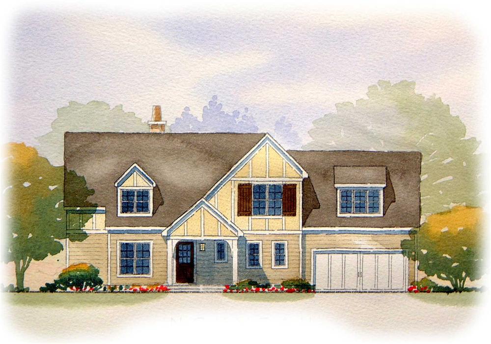 This is an artist's rendering for these Traditional Homeplans.