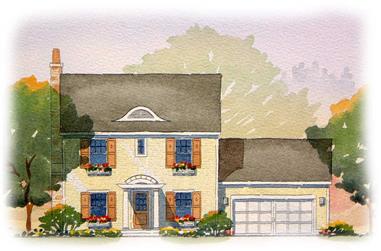 3-Bedroom, 1810 Sq Ft Colonial Home Plan - 168-1094 - Main Exterior