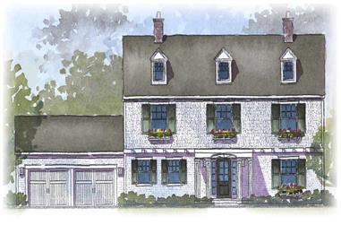 4-Bedroom, 2517 Sq Ft Colonial Home Plan - 168-1095 - Main Exterior