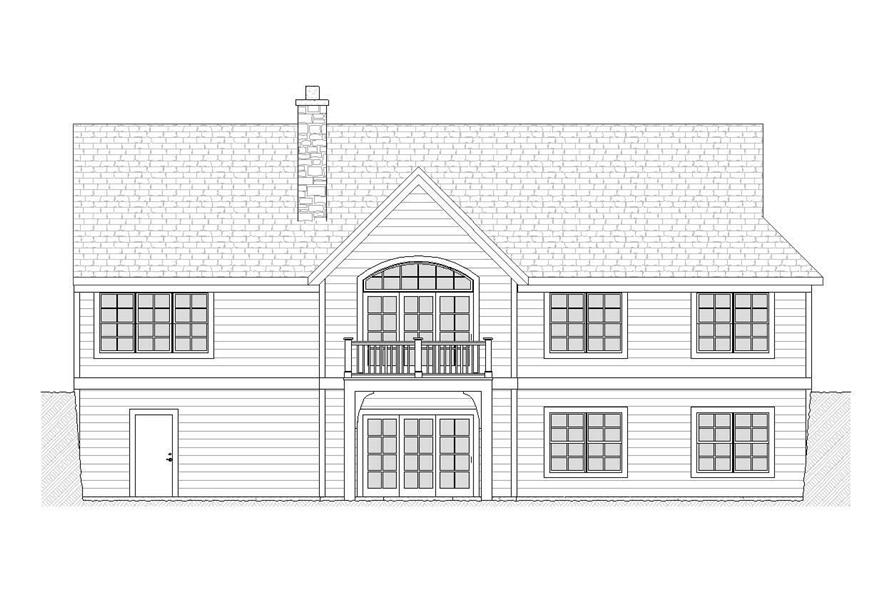 Home Plan Rear Elevation of this 5-Bedroom,2657 Sq Ft Plan -168-1098