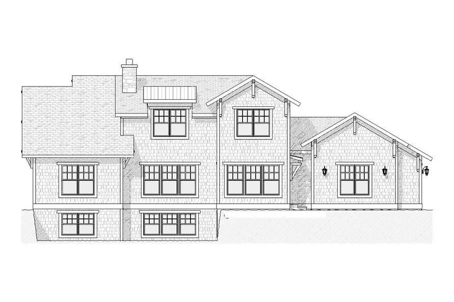 168-1099 house plan rear elevation
