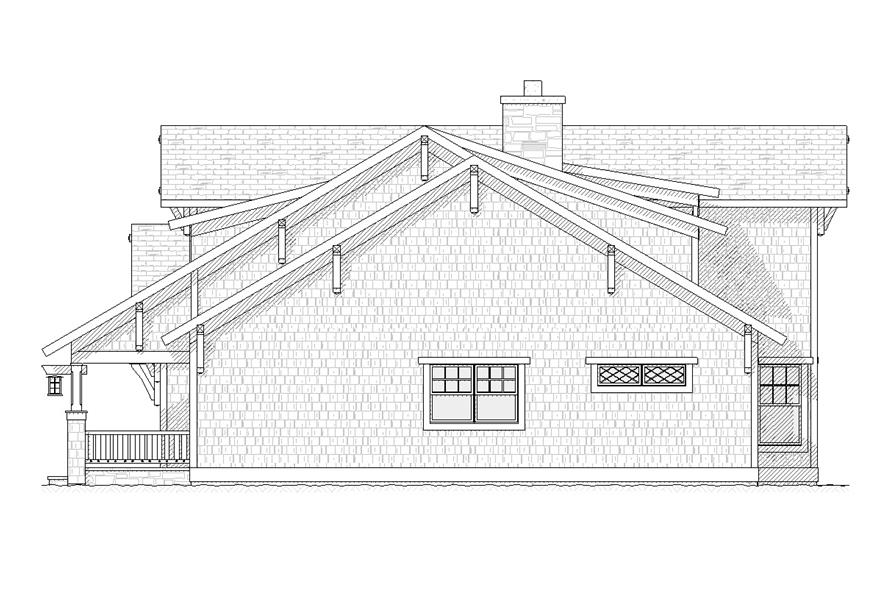 Home Plan Right Elevation of this 4-Bedroom,2609 Sq Ft Plan -168-1099