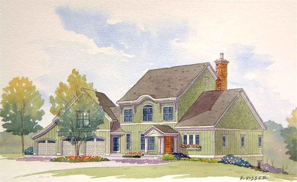 Front elevation of Traditional home (ThePlanCollection: House Plan #168-1106)