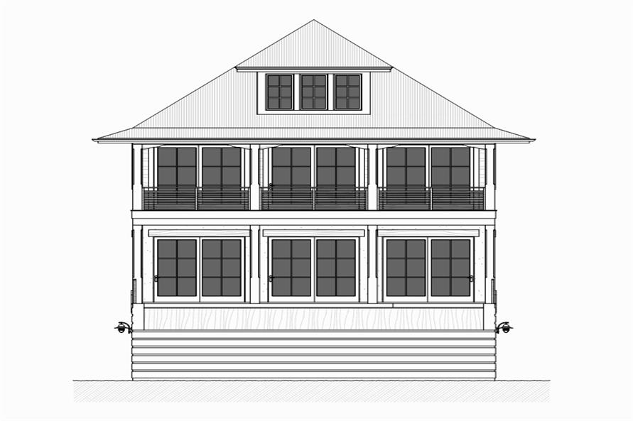 Home Plan Rear Elevation of this 4-Bedroom,2810 Sq Ft Plan -168-1117
