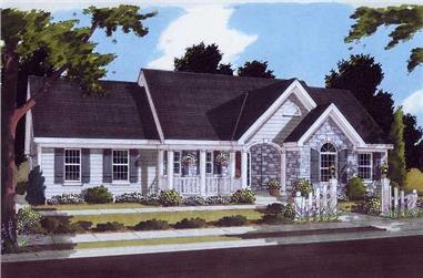 3-Bedroom, 1611 Sq Ft Country House Plan - 169-1005 - Front Exterior