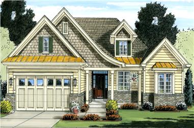 3-Bedroom, 1718 Sq Ft Cottage Home Plan - 169-1036 - Main Exterior