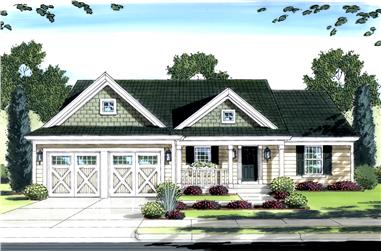 3-Bedroom, 1321 Sq Ft Traditional House Plan - 169-1089 - Front Exterior