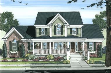 4-Bedroom, 2326 Sq Ft Colonial Home Plan - 169-1098 - Main Exterior
