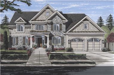 4-Bedroom, 3113 Sq Ft Luxury House Plan - 169-1117 - Front Exterior