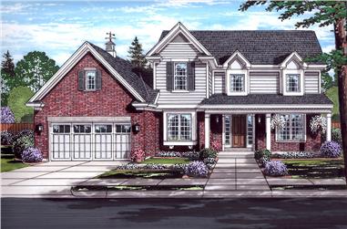 4-Bedroom, 2645 Sq Ft Traditional House Plan - 169-1132 - Front Exterior