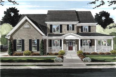 4-Bedroom, 3073 Sq Ft Traditional House Plan - 169-1145 - Front Exterior