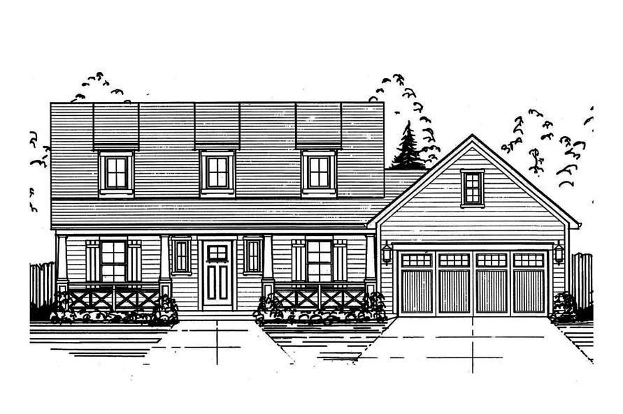 Home Plan Front Elevation of this 3-Bedroom,1664 Sq Ft Plan -169-1146
