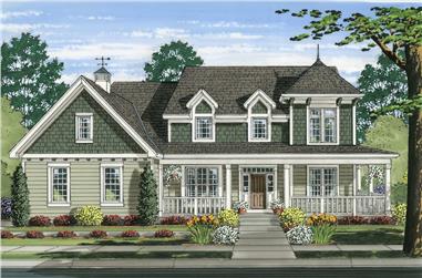 4-Bedroom, 2478 Sq Ft Country Home Plan - 169-1166 - Main Exterior
