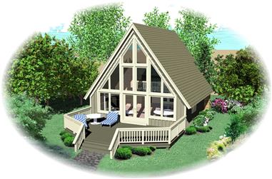 0-Bedroom, 734 Sq Ft A Frame House Plan - 170-1100 - Front Exterior