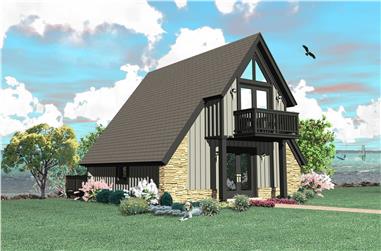 0-Bedroom, 734 Sq Ft A Frame House Plan - 170-1208 - Front Exterior