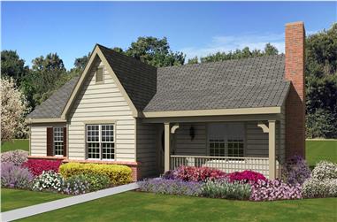 3-Bedroom, 1227 Sq Ft Country Home Plan - 170-1394 - Main Exterior