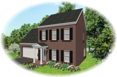 3-Bedroom, 1300 Sq Ft Small House Plan - 170-1476 - Front Exterior