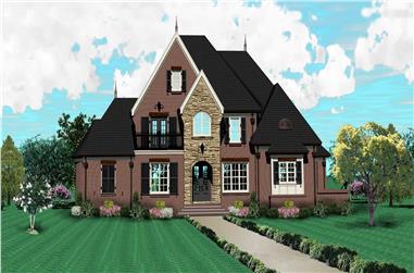 4-Bedroom, 4571 Sq Ft Country House Plan - 170-1495 - Front Exterior