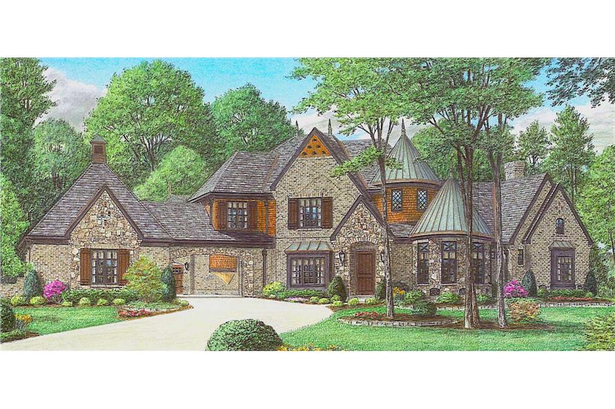 4-Bedroom, 5829 Sq Ft Country House Plan - 170-1863 - Front Exterior