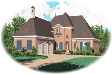 4-Bedroom, 4206 Sq Ft French House Plan - 170-1896 - Front Exterior