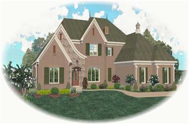 4-Bedroom, 4454 Sq Ft French House Plan - 170-1898 - Front Exterior