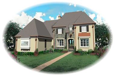 4-Bedroom, 4153 Sq Ft French House Plan - 170-1935 - Front Exterior