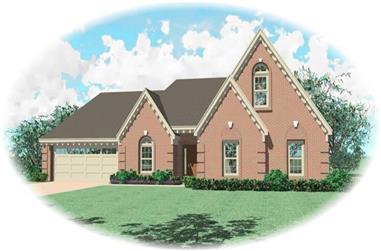 3-Bedroom, 1783 Sq Ft French House Plan - 170-1970 - Front Exterior