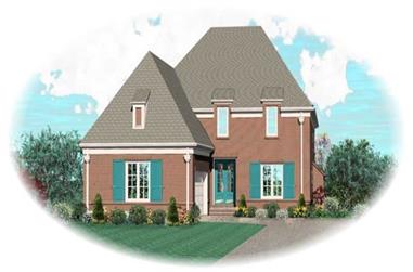 4-Bedroom, 3791 Sq Ft French House Plan - 170-1987 - Front Exterior