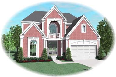 3-Bedroom, 4243 Sq Ft French House Plan - 170-1988 - Front Exterior