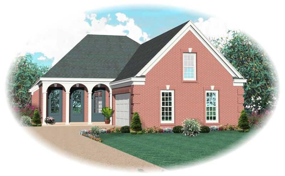 Front view of Traditional home (ThePlanCollection: House Plan #170-2034)