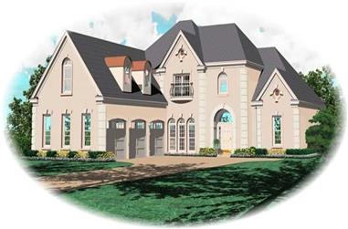 4-Bedroom, 3583 Sq Ft French House Plan - 170-2035 - Front Exterior