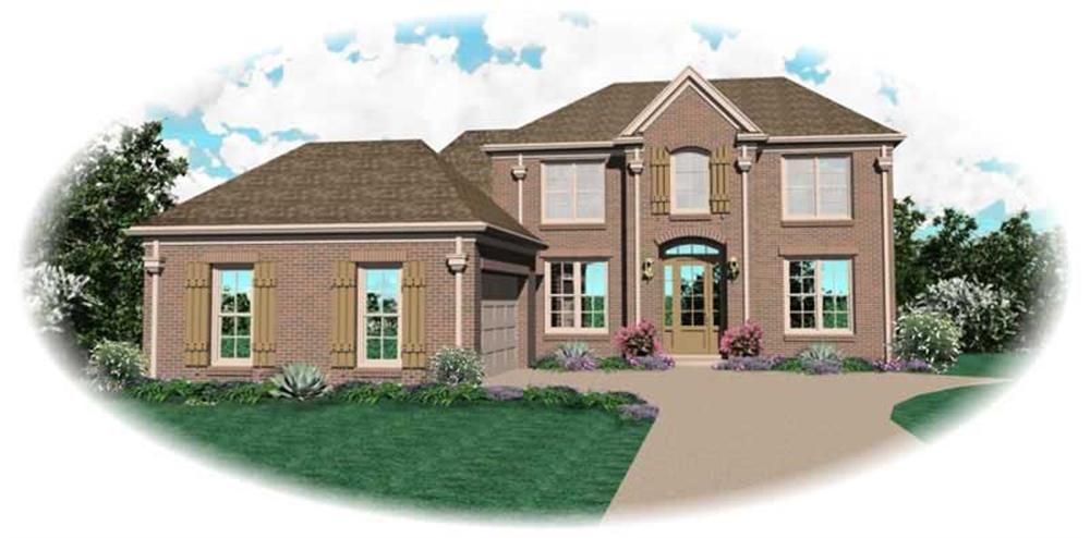 Front view of Country home (ThePlanCollection: House Plan #170-2043)