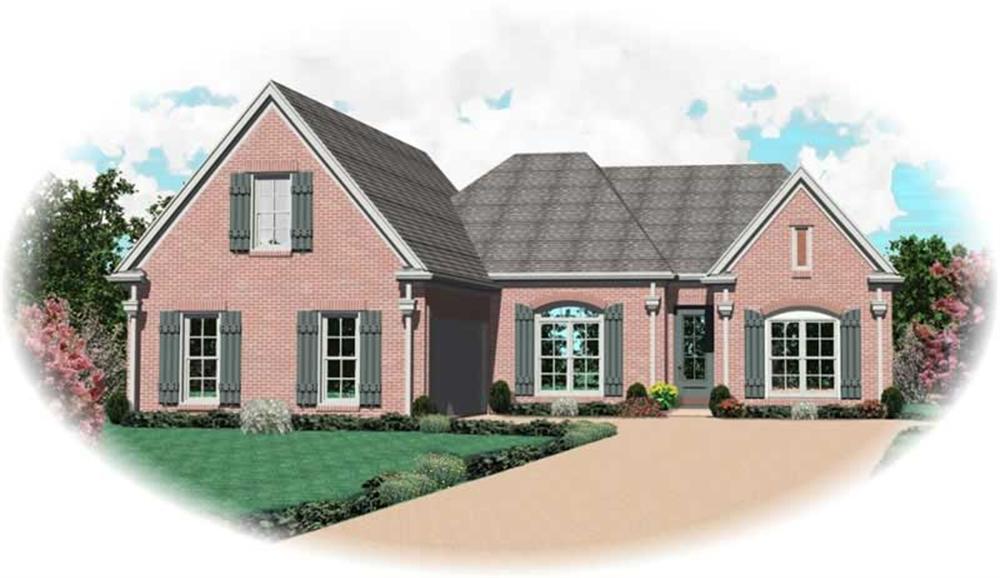 Front view of Country home (ThePlanCollection: House Plan #170-2059)