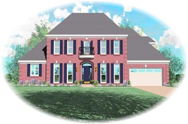 3-Bedroom, 3668 Sq Ft French House Plan - 170-2136 - Front Exterior