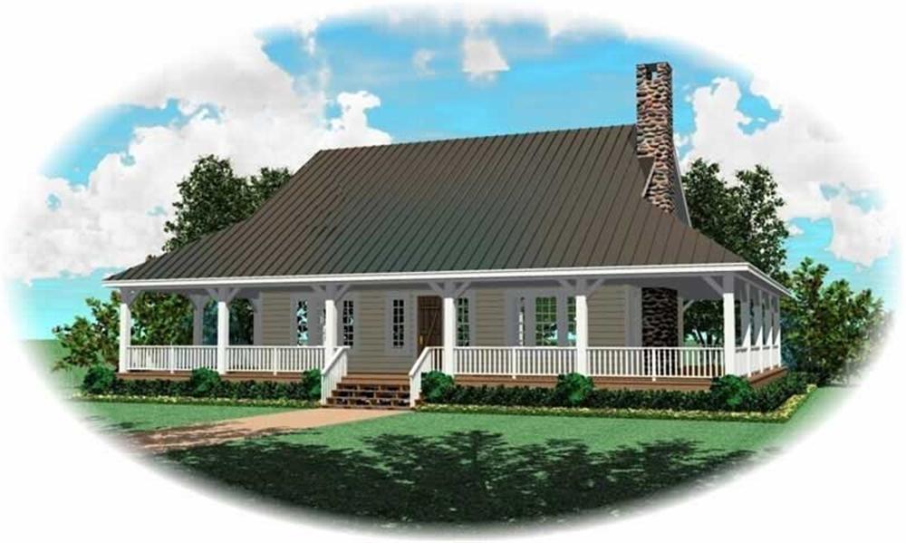 Front view of Country home (ThePlanCollection: House Plan #170-2152)