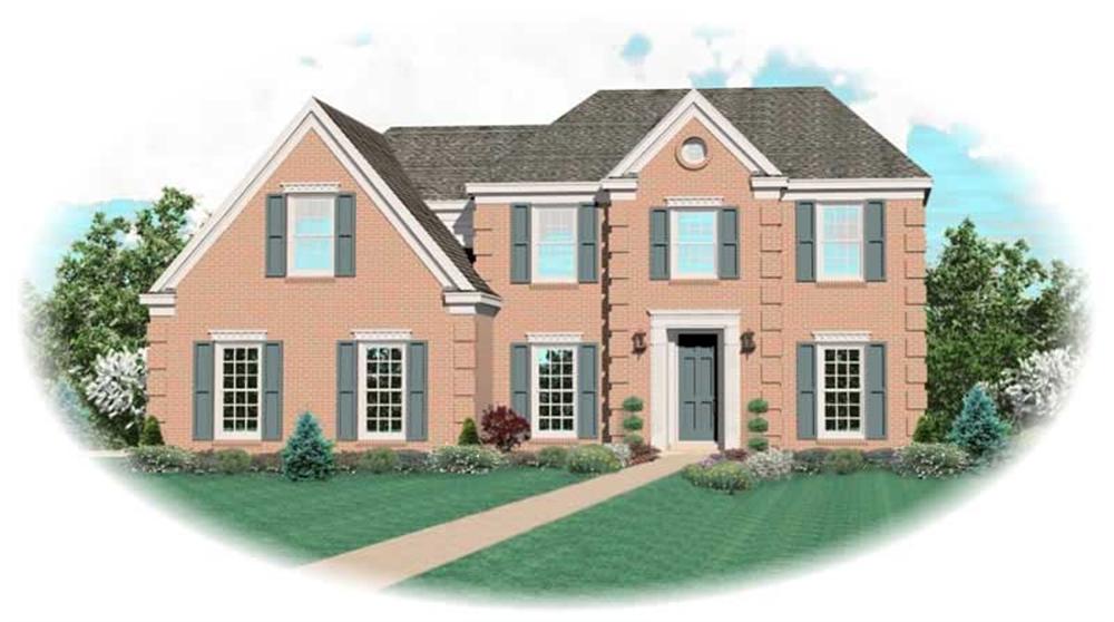 Front view of Traditional home (ThePlanCollection: House Plan #170-2455)