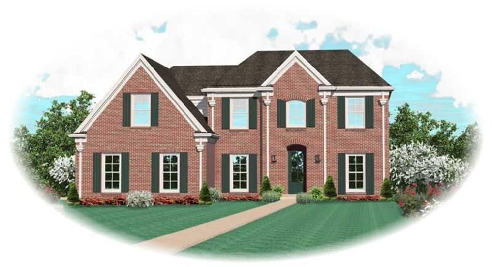 Front view of Country home (ThePlanCollection: House Plan #170-2468)