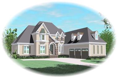 3-Bedroom, 4490 Sq Ft French House Plan - 170-2522 - Front Exterior