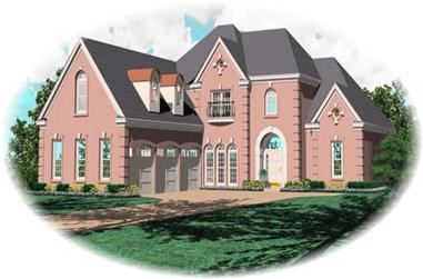 3-Bedroom, 4324 Sq Ft French House Plan - 170-2523 - Front Exterior
