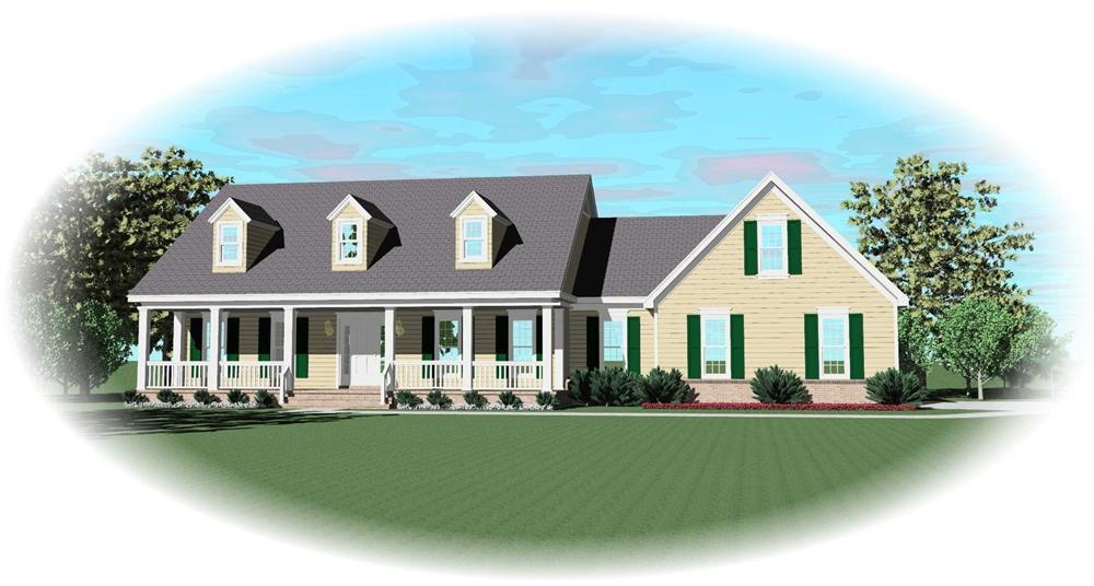 Front view of Cape Cod home (ThePlanCollection: House Plan #170-2594)