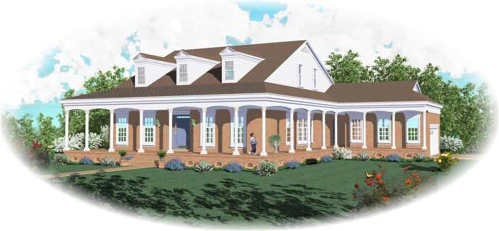 Front view of Ranch home (ThePlanCollection: House Plan #170-2659)
