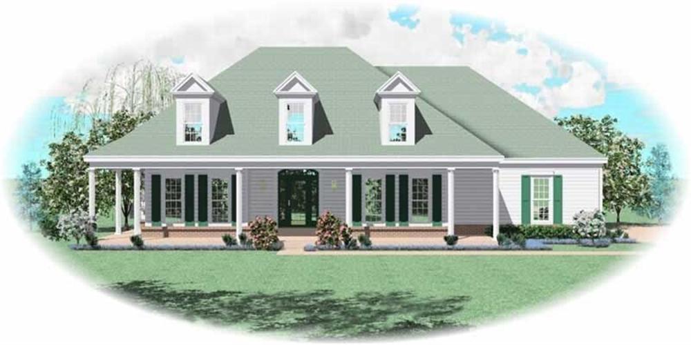 Front view of Country home (ThePlanCollection: House Plan #170-2826)