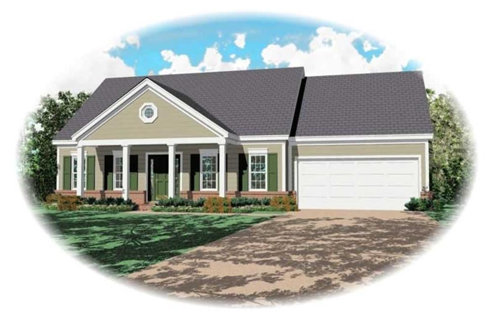 Front view of Traditional home (ThePlanCollection: House Plan #170-2844)
