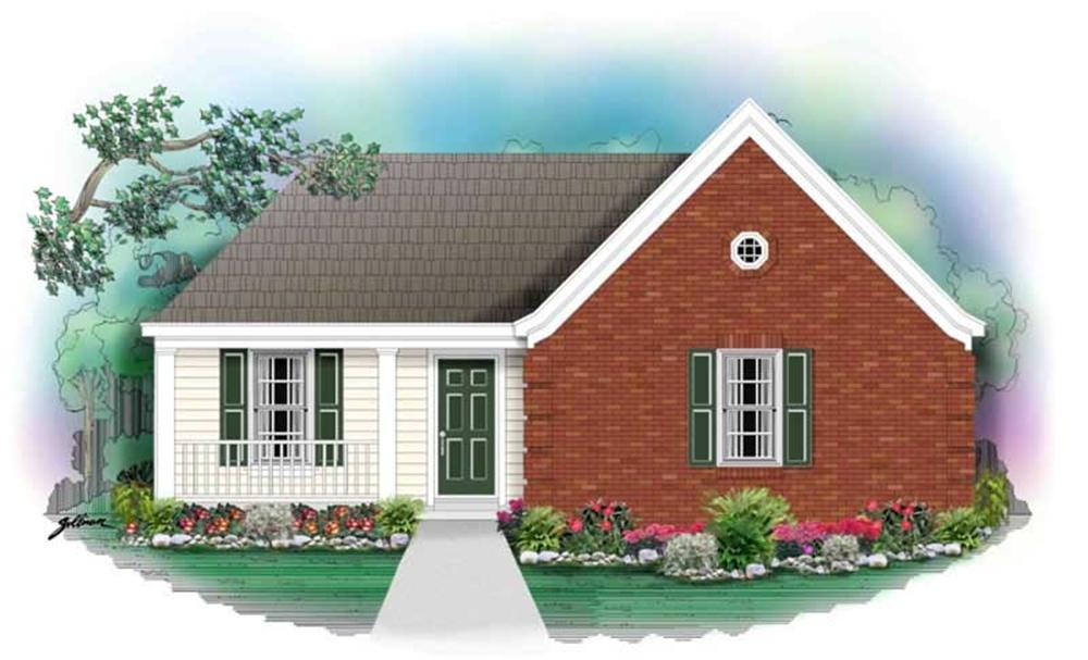 Front view of Small House Plans home (ThePlanCollection: House Plan #170-2846)