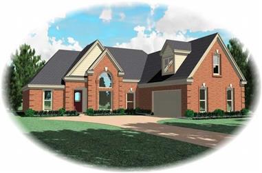 3-Bedroom, 1871 Sq Ft French House Plan - 170-2924 - Front Exterior