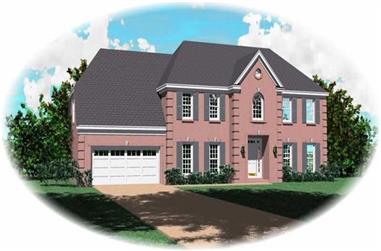 4-Bedroom, 3514 Sq Ft French House Plan - 170-2957 - Front Exterior